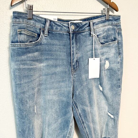 Vervet Skeeter Stretch Boyfriend Jeans distressed cuffed Women's Size 31 NEW - Picture 3 of 13